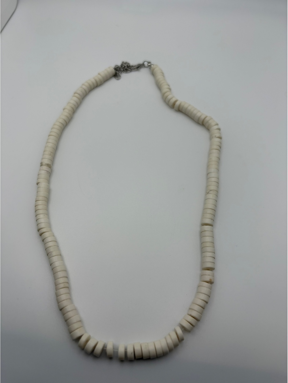 White disc bead necklace